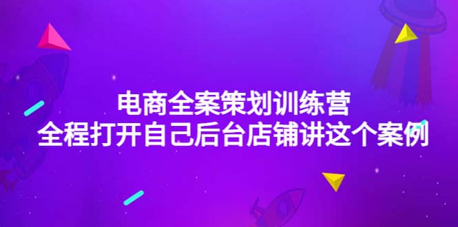 电商全案策划训练营：全程打开自己后台店铺讲这个案例（9节课时）|琦哥资源