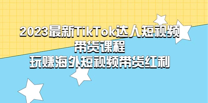 2023最新TikTok·达人短视频带货课程，玩赚海外短视频带货·红利|琦哥资源