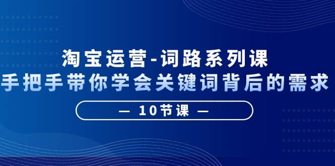淘宝运营-词路系列课：手把手带你学会关键词背后的需求（10节课）|琦哥资源