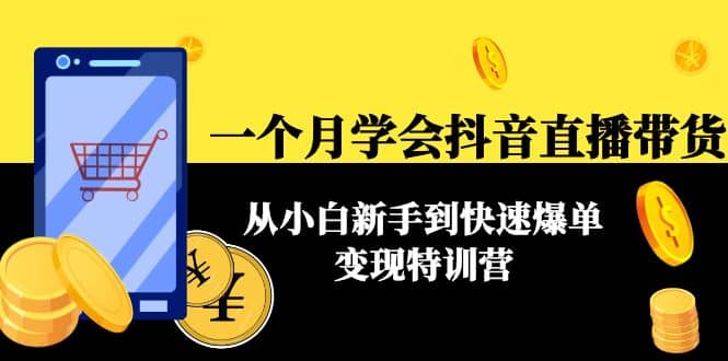 一个月学会抖音直播带货：从小白新手到快速爆单变现特训营(63节课)|琦哥资源