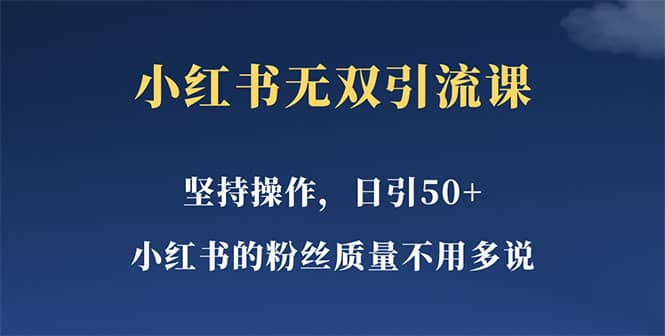 小红书无双课一天引50+女粉，不用做视频发视频，小白也很容易上手拿到结果|琦哥资源