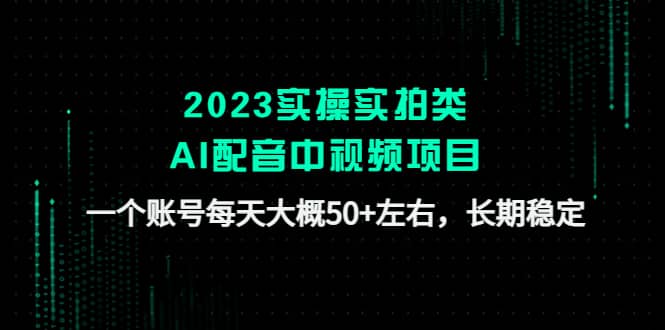 2023实操实拍类AI配音中视频项目，一个账号每天大概50+左右，长期稳定|琦哥资源