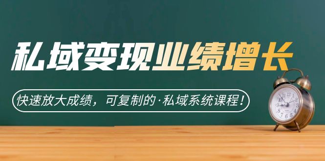 私域·变现业绩增长：快速放大成绩，可复制的·私域系统课程|琦哥资源