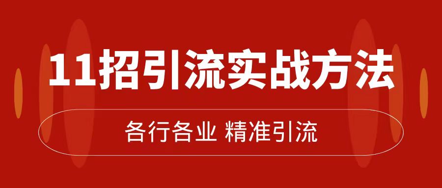 精准引流术：11招引流实战方法，让你私域流量加到爆（11节课完整版）|琦哥资源