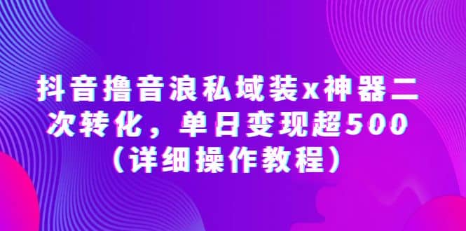 抖音撸音浪私域装x神器二次转化，单日变现超500（详细操作教程）|琦哥资源