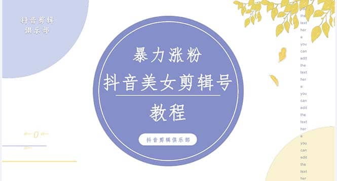 抖音快手暴力涨粉美女混剪视频教程 百分百过原创图片教程 附带违规申诉方法|琦哥资源