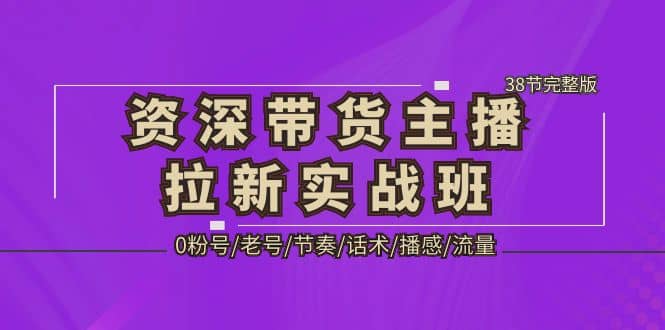 资深·带货主播拉新实战班，0粉号/老号/节奏/话术/播感/流量-38节完整版|琦哥资源