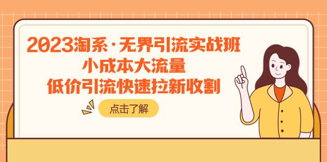 2023淘系·无界引流实战班：小成本大流量，低价引流快速拉新收割|琦哥资源