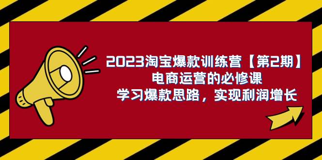 2023淘宝爆款训练营【第2期】电商运营的必修课，学习爆款思路 实现利润增长|琦哥资源