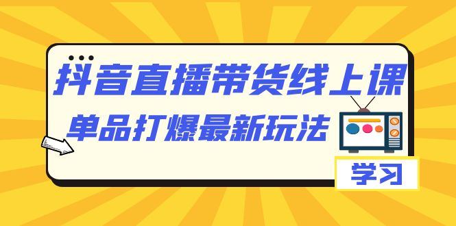 抖音·直播带货线上课，单品打爆最新玩法（12节课）|琦哥资源
