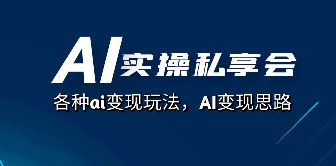 AI实操私享会，各种ai变现玩法，AI变现思路（67节课）|琦哥资源