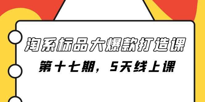 淘系标品大爆款打造课-第十七期，5天线上课|琦哥资源