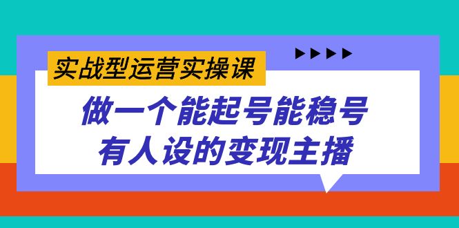 实战型运营实操课，做一个能起号能稳号有人设的变现主播|琦哥资源