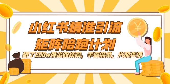 小红书精准引流·矩阵陪跑计划：烧了200w得出的经验，手握流量，兴风作浪！|琦哥资源