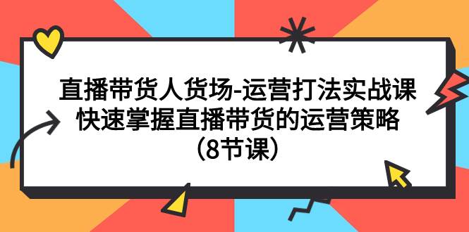 直播带货人货场-运营打法实战课：快速掌握直播带货的运营策略（8节课）|琦哥资源