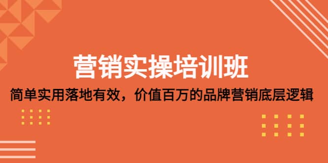 营销实操培训班：简单实用-落地有效，价值百万的品牌营销底层逻辑|琦哥资源