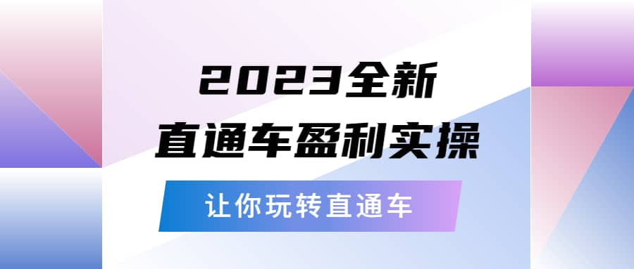 2023全新直通车·盈利实操：从底层，策略到搭建，让你玩转直通车|琦哥资源