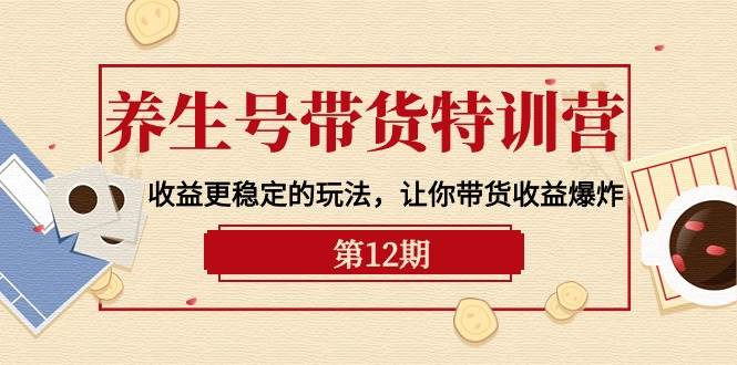 养生号带货特训营【12期】收益更稳定的玩法，让你带货收益爆炸-9节直播课|琦哥资源