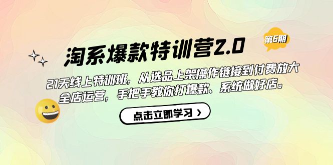 淘系爆款特训营2.0【第六期】从选品上架到付费放大 全店运营 打爆款 做好店|琦哥资源