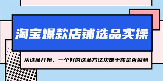 淘宝爆款店铺选品实操，2023从选品开始，一个好的选品方法决定于你是否盈利|琦哥资源