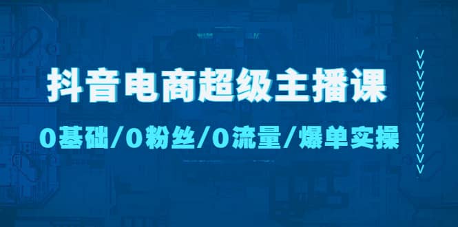 抖音电商超级主播课：0基础、0粉丝、0流量、爆单实操|琦哥资源