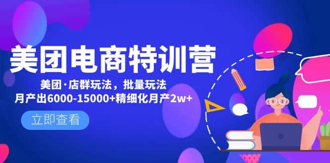 美团电商特训营：美团·店群玩法，无脑铺货|琦哥资源