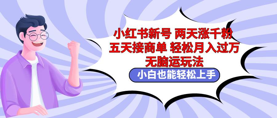 小红书新号两天涨千粉五天接商单轻松月入过万 无脑搬运玩法 小白也能轻…|琦哥资源