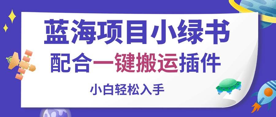 蓝海项目小绿书，配合一键搬运插件，小白轻松入手|琦哥资源