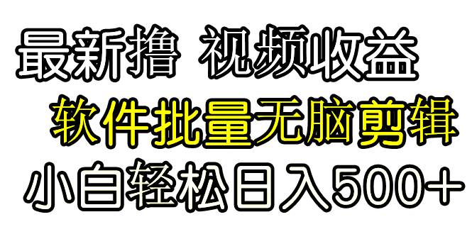 发视频撸收益，软件无脑批量剪辑，第一天发第二天就有钱|琦哥资源