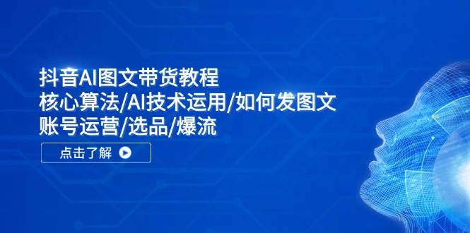 抖音AI图文带货教程：核心算法/AI技术运用/如何发图文/账号运营/选品/爆流|琦哥资源