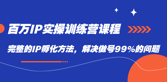 百万IP实战训练营课程，完整的IP孵化方法，解决做号99%的问题|琦哥资源