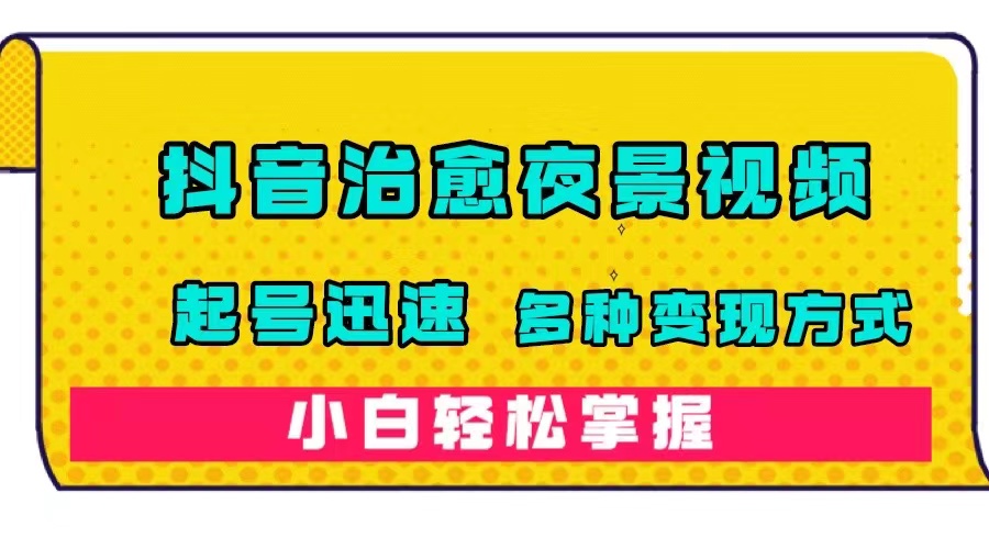 抖音治愈系夜景视频，起号迅速，多种变现方式，小白轻松掌握（附120G素材）|琦哥资源