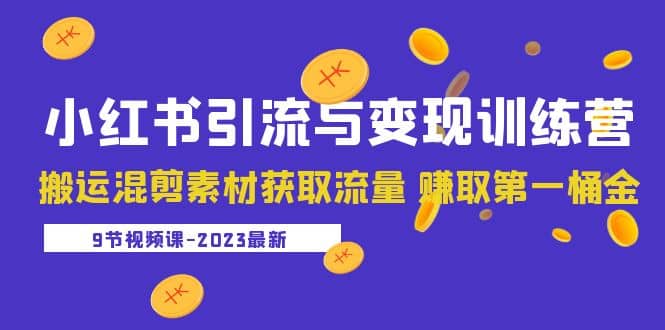 2023小红书引流与变现训练营：搬运混剪素材获取流量 赚取第一桶金（9节课）|琦哥资源