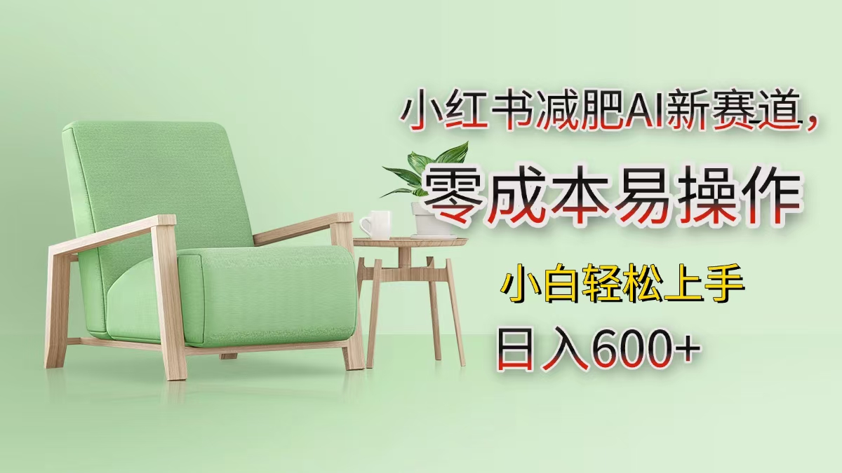 小红书减肥AI新赛道，零成本易操作，小白轻松上手，日入600+|琦哥资源