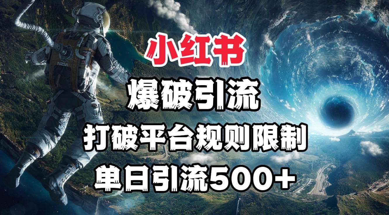 小红书爆破引流，打破平台的规则限制，单日引流500+精准粉|琦哥资源