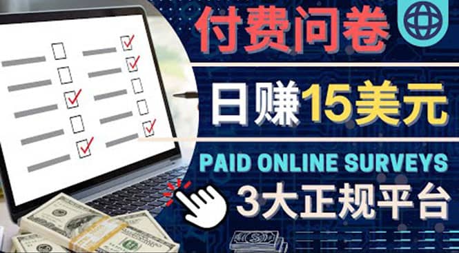 参与付费调查，利用自己的空闲时间完成问卷，适合新手的平台，日赚15美元|琦哥资源