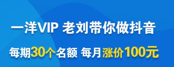 一洋电商抖音VIP，每月集训课+实时答疑+资源共享+联盟合作价值580元|琦哥资源