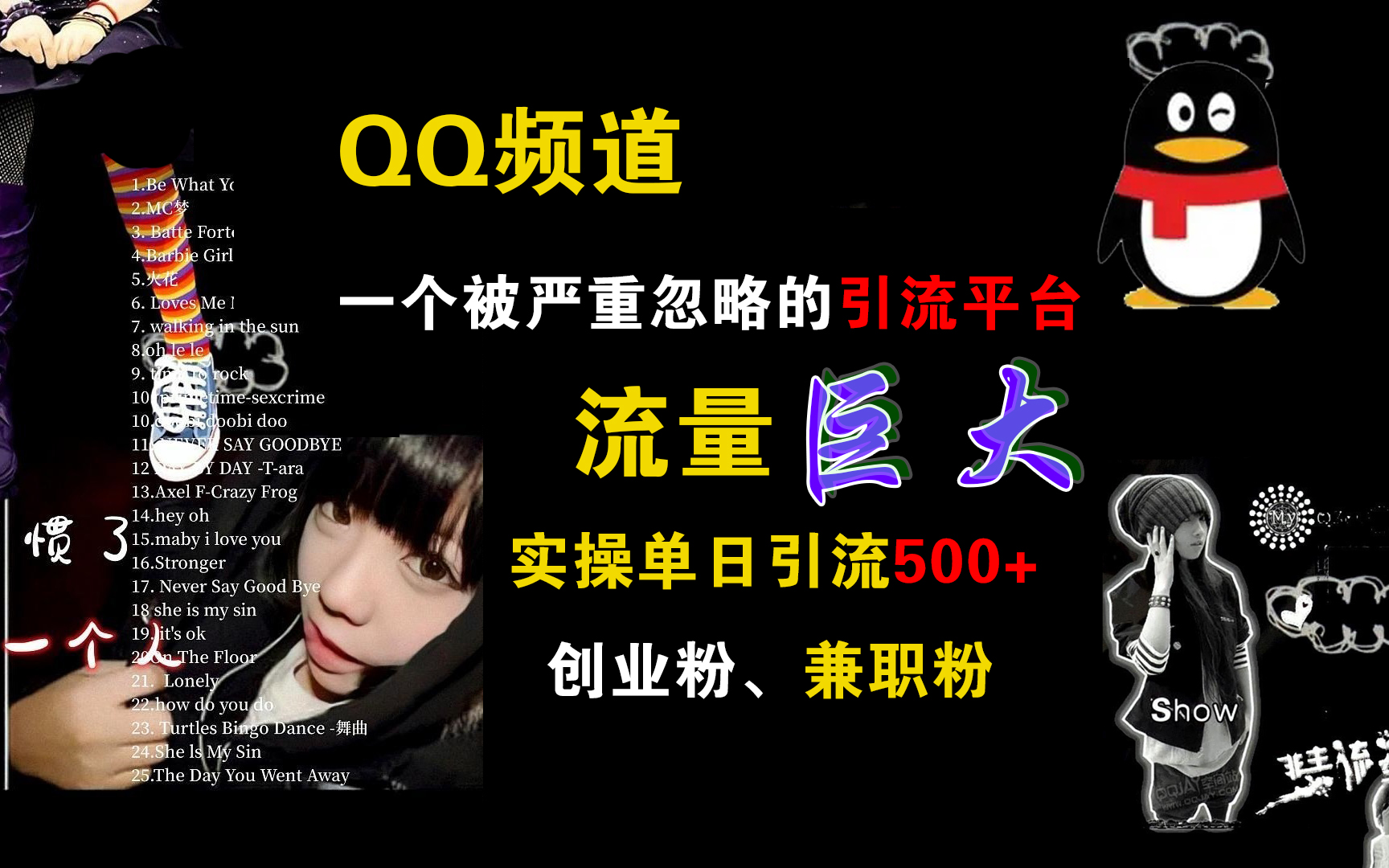 QQ频道，一个被严重忽略的引流平台，流量巨大，实操单日引流500+创业粉、兼职粉|琦哥资源