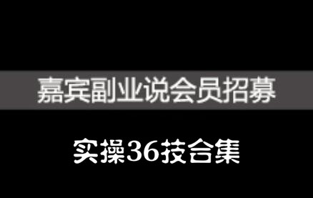 嘉宾副业说实操36技合集，价值1380元|琦哥资源