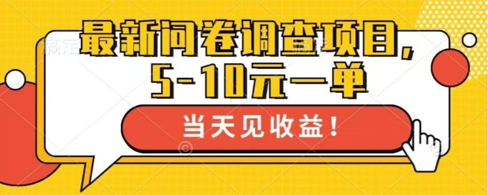 最新问卷调查项目，共12个平台，单日零撸100＋|琦哥资源