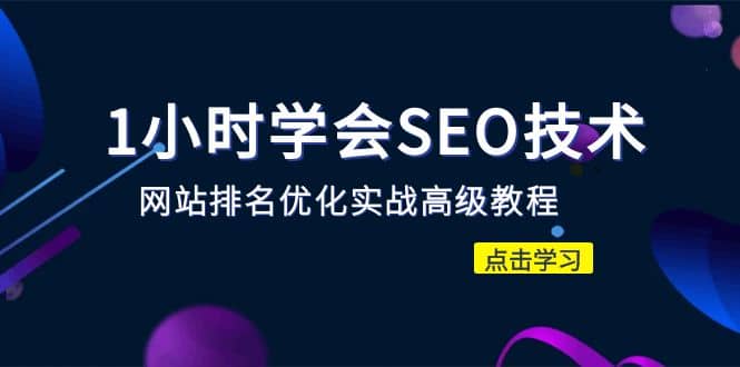 1小时学会SEO技术 网站排名优化实战高级教程-秒杀市面95%收费几千的SEO教程|琦哥资源