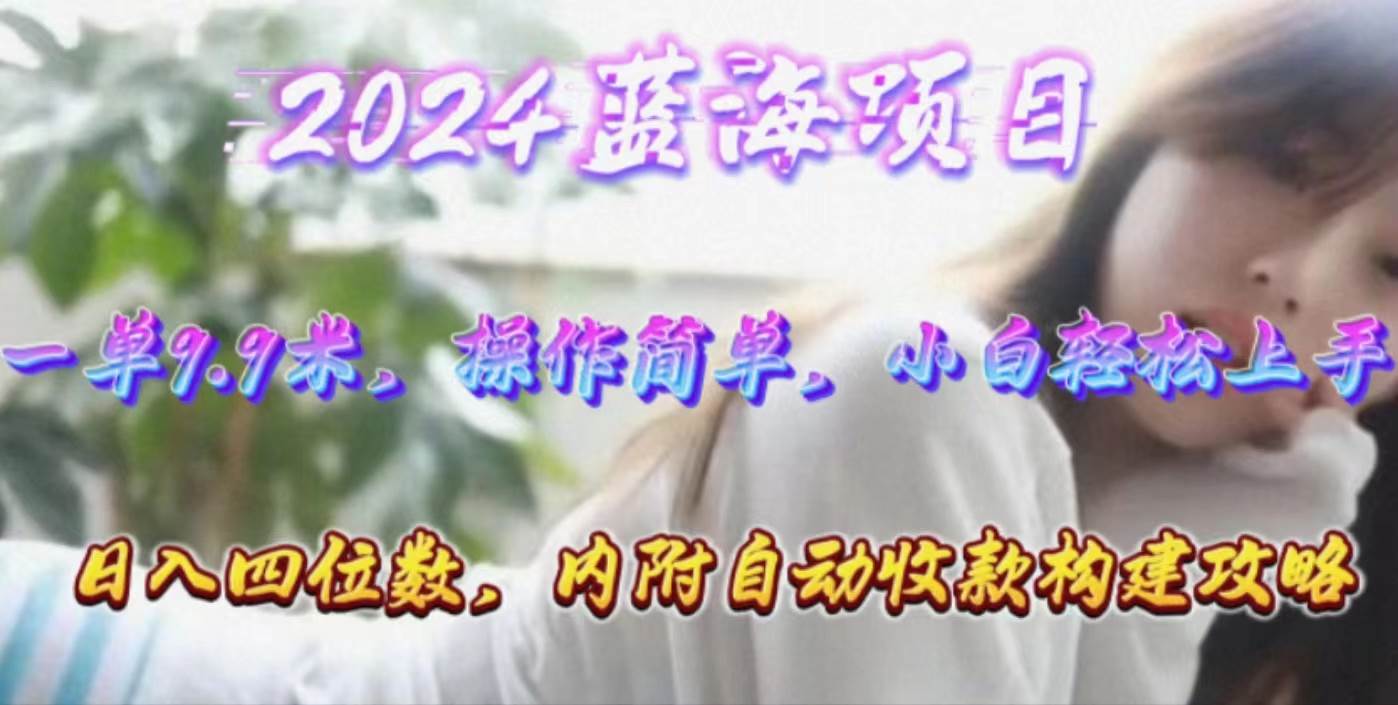 年轻群体的蓝海市场，1单9.9元，操作简单，小白轻松上手，日入四位数|琦哥资源