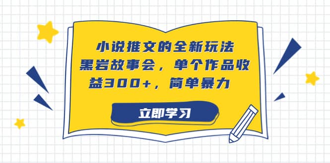 小说推文的全新玩法，黑岩故事会，单个作品收益300+，简单暴力|琦哥资源