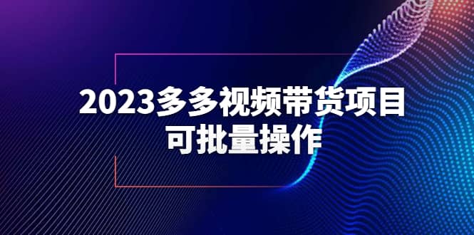 2023多多视频带货项目，可批量操作【保姆级教学】|琦哥资源
