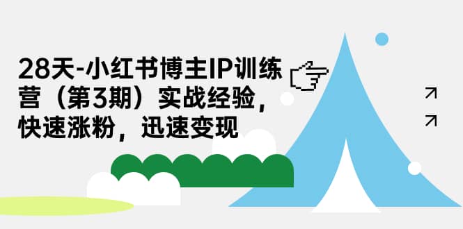 28天-小红书博主IP训练营（第3期）实战经验，快速涨粉，迅速变现|琦哥资源