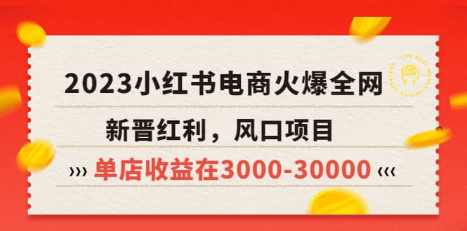 2023小红书电商火爆全网，新晋红利，风口项目，单店收益在3000-30000|琦哥资源