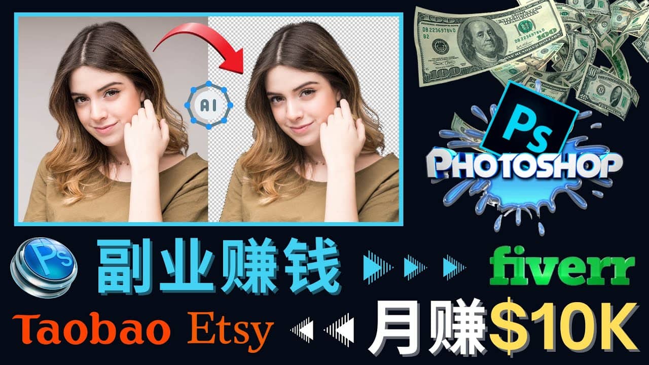 掌握PS修图技能，月赚5000美元以上 – 利用Adobe Photoshop赚钱的3种途径|琦哥资源