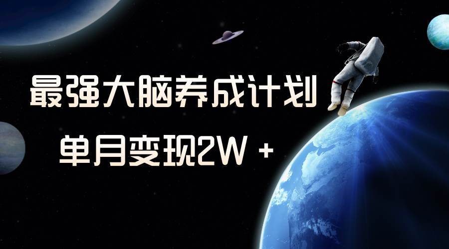 冷门虚拟项目，最强大脑养成计划，一个月变现2W＋|琦哥资源