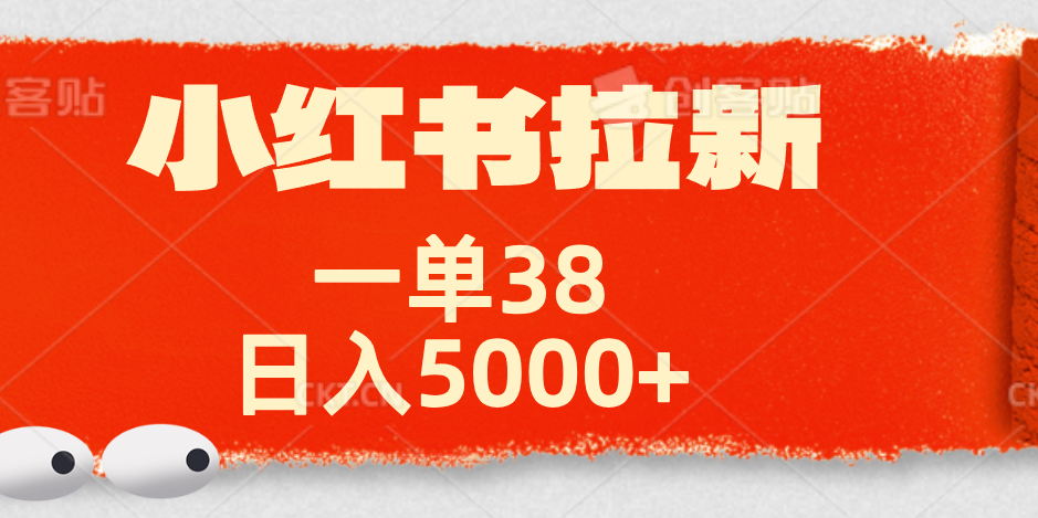 小红书拉新项目，一单38元！日入5000+【揭秘】|琦哥资源