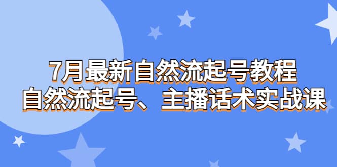 7月最新自然流起号教程，自然流起号、主播话术实战课|琦哥资源